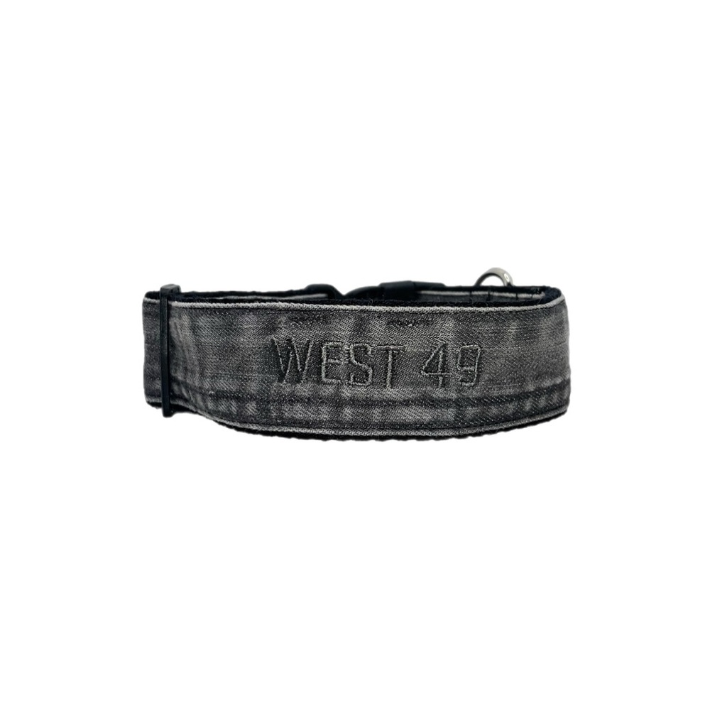 Repurposed Denim Dog Collar- West 49, West 49 Dog Collar, One of a kinda, Dogs